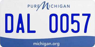 MI license plate DAL0057