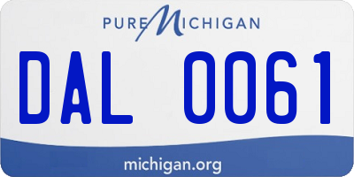 MI license plate DAL0061