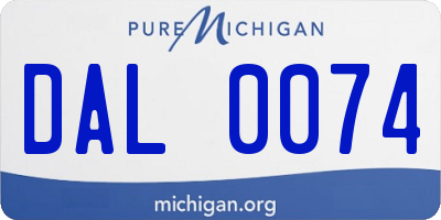 MI license plate DAL0074