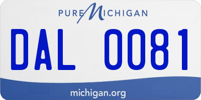 MI license plate DAL0081