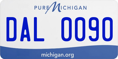MI license plate DAL0090
