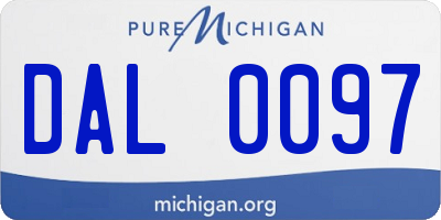 MI license plate DAL0097