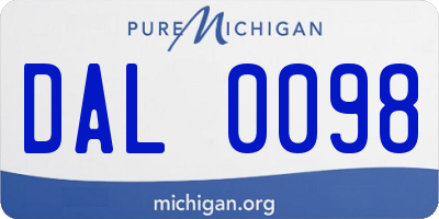 MI license plate DAL0098