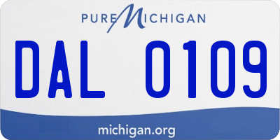 MI license plate DAL0109