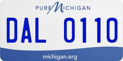 MI license plate DAL0110