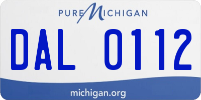 MI license plate DAL0112