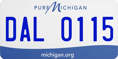 MI license plate DAL0115