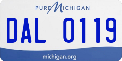 MI license plate DAL0119