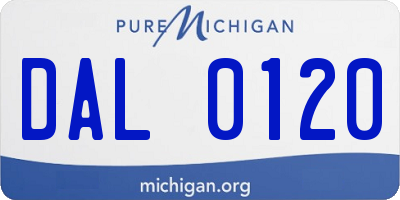 MI license plate DAL0120