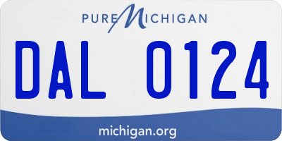 MI license plate DAL0124