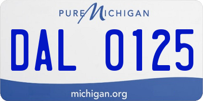 MI license plate DAL0125