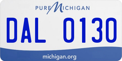 MI license plate DAL0130