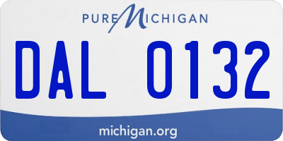 MI license plate DAL0132