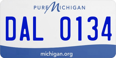 MI license plate DAL0134