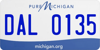 MI license plate DAL0135