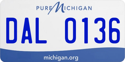 MI license plate DAL0136