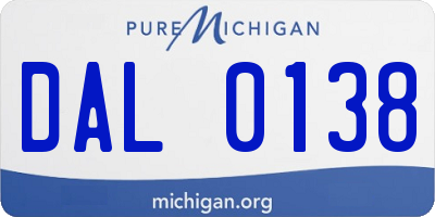 MI license plate DAL0138