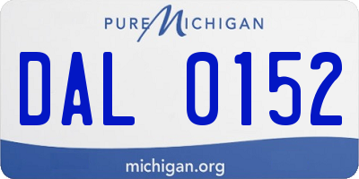 MI license plate DAL0152