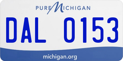 MI license plate DAL0153