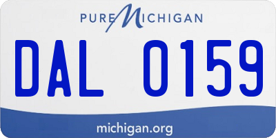 MI license plate DAL0159