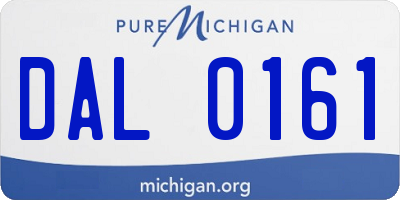 MI license plate DAL0161