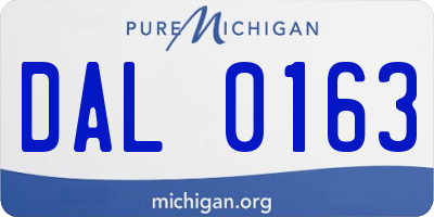 MI license plate DAL0163