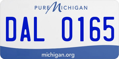 MI license plate DAL0165