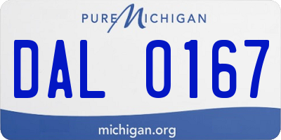 MI license plate DAL0167