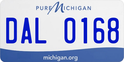 MI license plate DAL0168