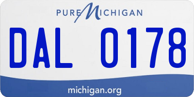 MI license plate DAL0178