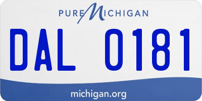 MI license plate DAL0181