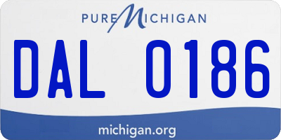 MI license plate DAL0186