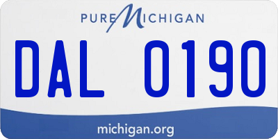 MI license plate DAL0190