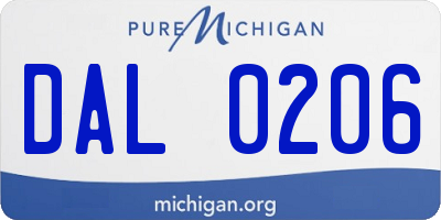 MI license plate DAL0206