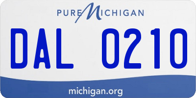 MI license plate DAL0210