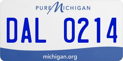 MI license plate DAL0214