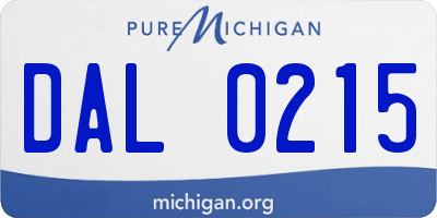MI license plate DAL0215