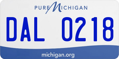 MI license plate DAL0218