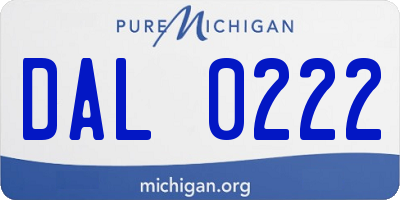 MI license plate DAL0222