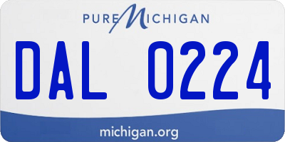 MI license plate DAL0224