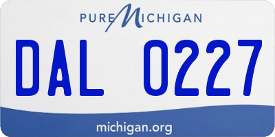 MI license plate DAL0227