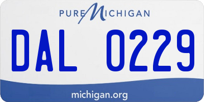 MI license plate DAL0229