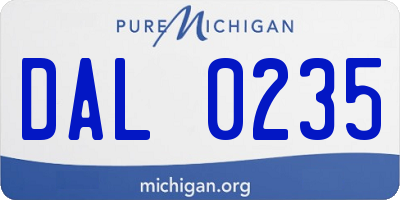 MI license plate DAL0235