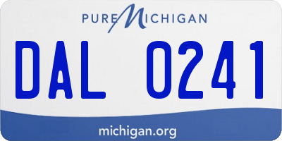 MI license plate DAL0241