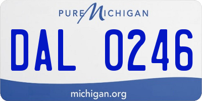 MI license plate DAL0246