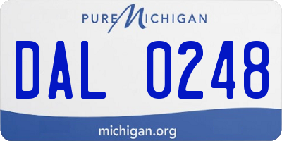 MI license plate DAL0248