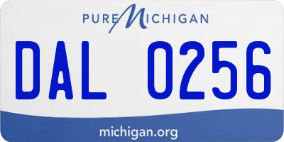 MI license plate DAL0256