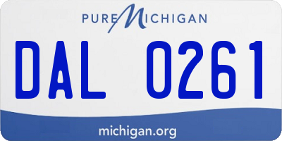 MI license plate DAL0261