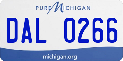MI license plate DAL0266