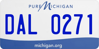 MI license plate DAL0271